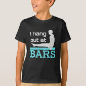 Ik hang uit bij bars Mannen gymnastiek jongen gymn T-shirt (Voorkant)