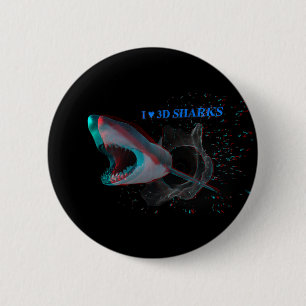 Ik Hart 3D Haaien Ronde Button 5,7 Cm