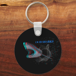 Ik Hart 3D Haaien Sleutelhanger