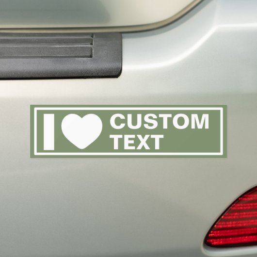 Ik Hart Aangepaste Moderne Boheemse Groen Bumpersticker (Op auto)