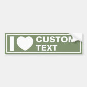 Ik Hart Aangepaste Moderne Boheemse Groen Bumpersticker (Voorkant)