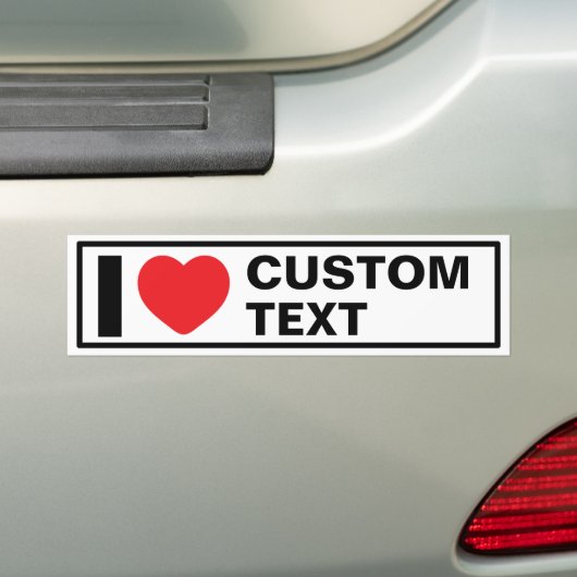 Ik Hart Aangepaste Moderne Klassieke Bumpersticker (Op auto)