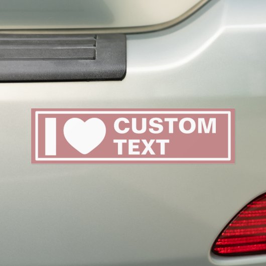Ik Hart Aangepaste Moderne Minimalistische Roze Bumpersticker (Op auto)