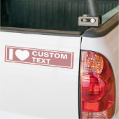 Ik Hart Aangepaste Moderne Minimalistische Roze Bumpersticker (Op Truck)