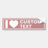 Ik Hart Aangepaste Moderne Minimalistische Roze Bumpersticker (Voorkant)