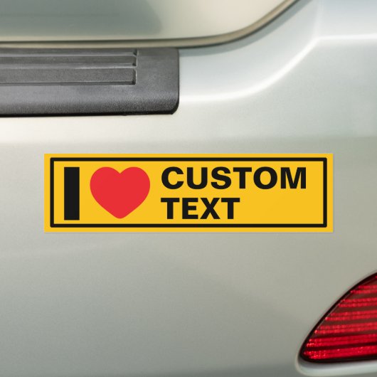 Ik Hart Aangepaste Sjabloon Retro Bumpersticker (Op auto)