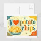 "Ik [Hart] Aardappelchips" Briefkaart (Voorkant / Achterkant)