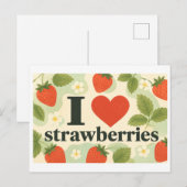 "Ik [Hart] Aardbeien" Briefkaart (Voorkant / Achterkant)