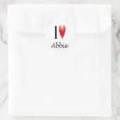 Ik hart Abbie Ronde Sticker (Tas)