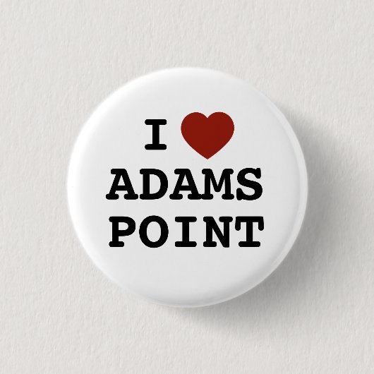 Ik hart Adams Point Knop Ronde Button 3,2 Cm (Voorkant)