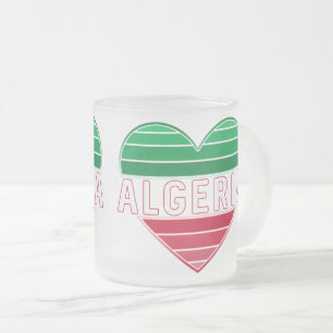 Ik hart Algerije, gradiënt vlag kleuren Matglas Koffiemok