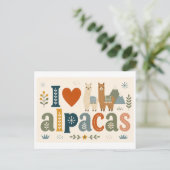 "Ik [Hart] Alpakka's" Briefkaart (Staand voorkant)