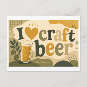 "Ik [Hart] Ambachtelijk Bier" Briefkaart