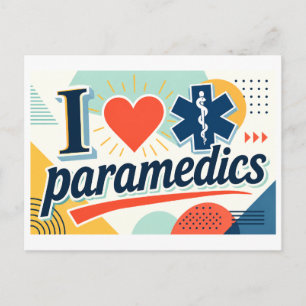 "Ik [Hart] Ambulancepersoneel" Briefkaart