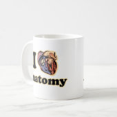 Ik hart Anatomie Wetenschap Super Geek Leraar Koffiemok (Voorkant links)
