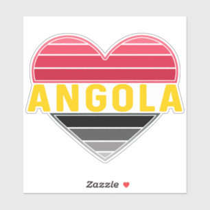 Ik hart Angola, Angolese vlag kleuren Sticker