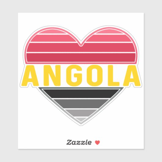 Ik hart Angola, Angolese vlag kleuren Sticker (Vel)