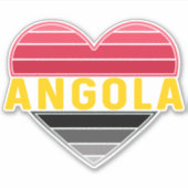 Ik hart Angola, Angolese vlag kleuren Sticker (Voorkant)
