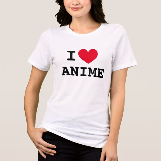 Ik hart anime t shirt voor japanse cartoon liefheb (Voorkant)