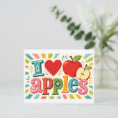 "Ik [Hart] Appels" Briefkaart (Staand voorkant)
