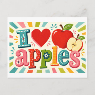 "Ik [Hart] Appels" Briefkaart