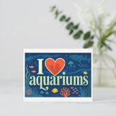 "Ik [Hart] Aquaria" Briefkaart (Staand voorkant)