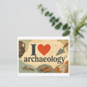 "Ik [Hart] Archeologie" Briefkaart (Staand voorkant)