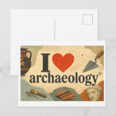 "Ik [Hart] Archeologie" Briefkaart (Voorkant / Achterkant)