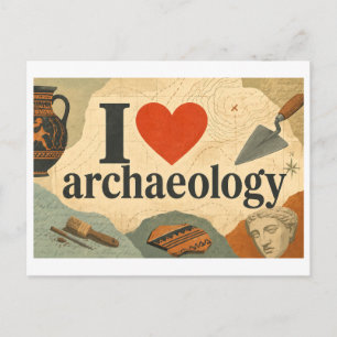 "Ik [Hart] Archeologie" Briefkaart