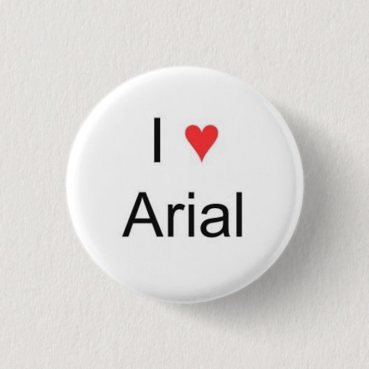 Ik hart Arial Ronde Button 3,2 Cm (Voorkant)