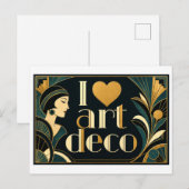 "Ik [Hart] Art Deco" Briefkaart (Voorkant / Achterkant)