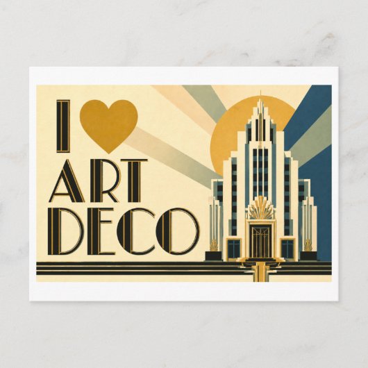"Ik [Hart] Art Deco" Briefkaart (Voorkant)