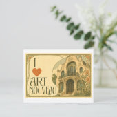"Ik [Hart] Art Nouveau" Briefkaart (Staand voorkant)