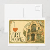 "Ik [Hart] Art Nouveau" Briefkaart (Voorkant / Achterkant)