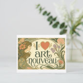 "Ik [Hart] Art Nouveau" Briefkaart (Staand voorkant)