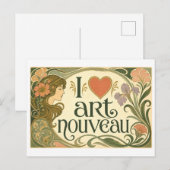 "Ik [Hart] Art Nouveau" Briefkaart (Voorkant / Achterkant)