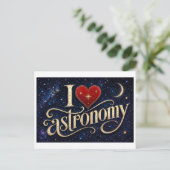 "Ik [Hart] Astronomie" Briefkaart (Staand voorkant)