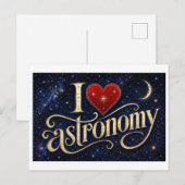 "Ik [Hart] Astronomie" Briefkaart (Voorkant / Achterkant)