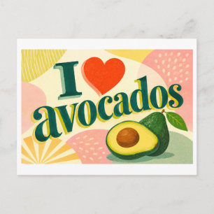"Ik [Hart] Avocados" Briefkaart