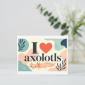 "Ik [Hart] Axolotls" Briefkaart (Staand voorkant)