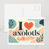 "Ik [Hart] Axolotls" Briefkaart (Voorkant / Achterkant)