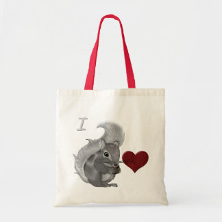 Ik Hart Baby Eekhoorns Fuzzy Dier Tote Bag