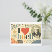 "Ik [Hart] Bach" Briefkaart (Staand voorkant)