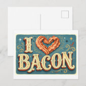 "Ik [Hart] Bacon" Briefkaart (Voorkant / Achterkant)