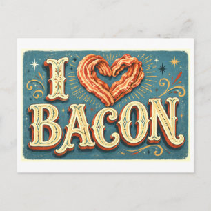 "Ik [Hart] Bacon" Briefkaart
