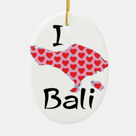 Ik hart Bali Keramisch Ornament (Voorkant)