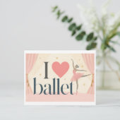 "Ik [Hart] Ballet" Briefkaart (Staand voorkant)