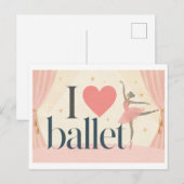 "Ik [Hart] Ballet" Briefkaart (Voorkant / Achterkant)