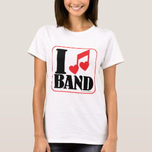 Ik Hart Band Cool Fun Song Slogan Kunst  T-shirt