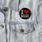 Ik hart Barack Obama knop Ronde Button 5,7 Cm (In situ)